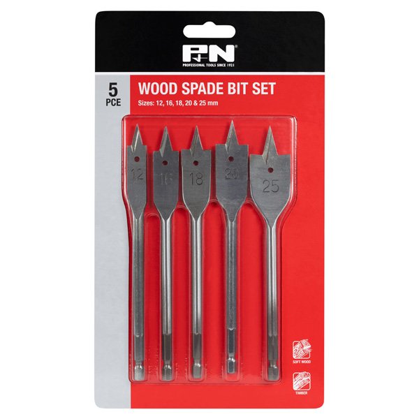 P&N Wood Spade Bit 5Pc Set