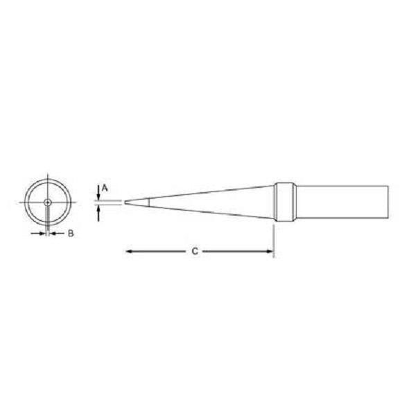 Weller Tip Soldering Conical Long 800Â°F 0.8mm for WTCPS/7 + TC Series