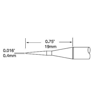 Metcal Tweezer Cartridge Conical 0.4mm (0.016 In)