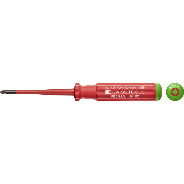 PB Swiss 5192 SL VDE Slim Pozidriv Screwdrivers