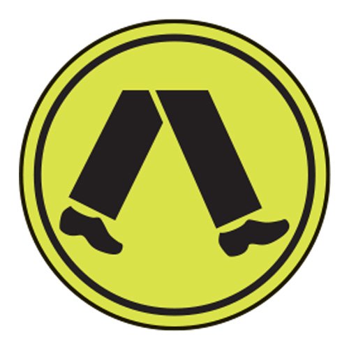 Brady Regulatory Traffic Sign - Walking Symbol, 600mm Diameter, Class 2 Reflective Aluminium, Lime/Black