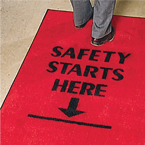 Brady Safety Starts Here, L153cm x W92cm, Nylon, Red/Black