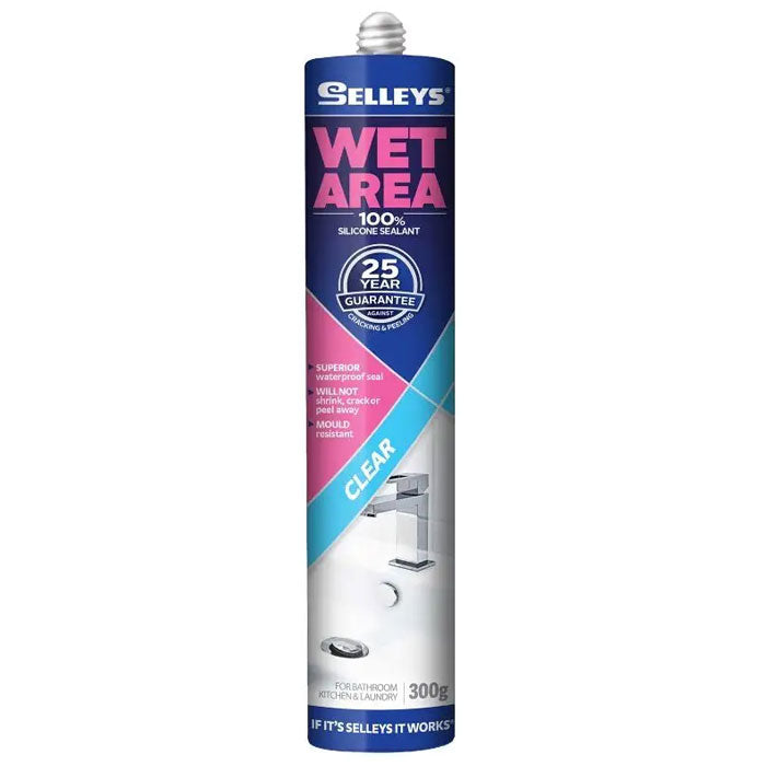 Selleys Wet Area Silicone Sealant Clear 300g