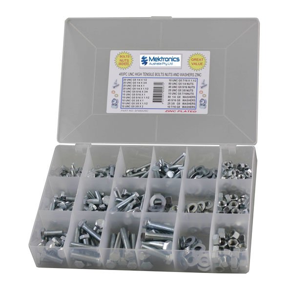 Securefix Bolts, Nuts & Washers - Hex Imperial UNC GR5, 480 Pce