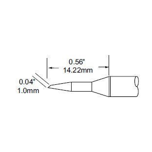 Metcal Cartridge Bevel 1mm (0.039 In) 60 DEG