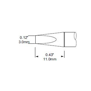 Metcal Cartridge Chisel 3mm (0.118 In) 30 DEG