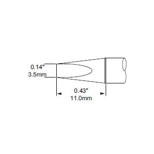 Metcal Cartridge Chisel 3.5mm (0.138 In)