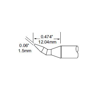 Metcal Cartridge Chisel Bent 1.5mm (0.059 In)