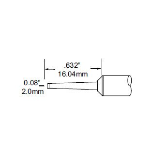 Metcal Cartridge, Chisel 60Â° Long Reach, 1.57mm  (0.062 In)