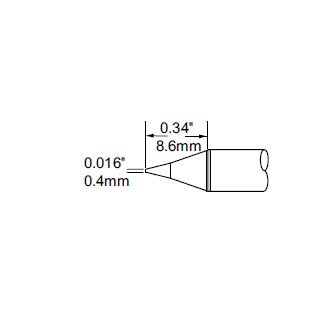 Metcal Cartridge, Conical, 0.4mm (0.016 In)