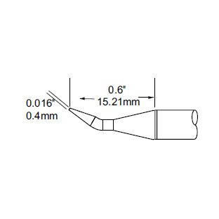 Metcal Cartridge Conical Bent 0.4mm (0.016 In)