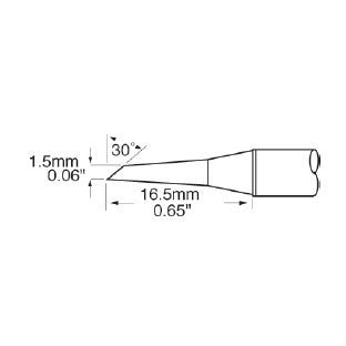 Metcal Cartridge, Hoof, 1.5mm (0.059 In)