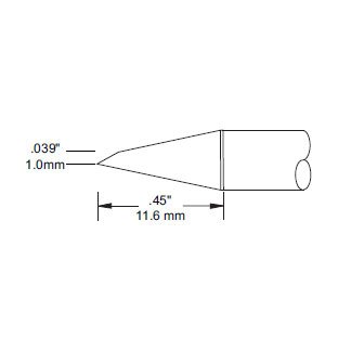 Metcal Cartridge Hoof 1mm (0.04 In) 60 DEG