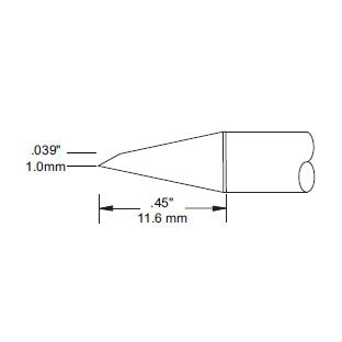 Metcal Cartridge, Hoof, 1mm (0.04 In) 60 DEG