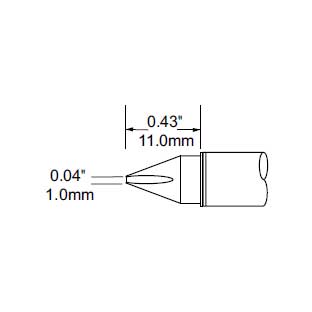 Metcal Tip Chisel 1mm (0.039 In)