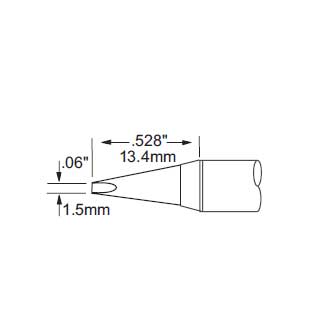 Metcal Tip, Chisel, 1.5mm (0.06 In) Original