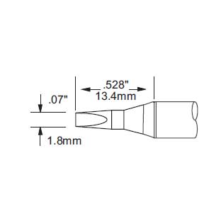 Metcal Tip Chisel 1.8mm (.07 In) Original