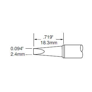 Metcal Tip, Chisel, 2.4mm (0.094 In)