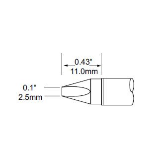 Metcal Tip Chisel 2.5mm (0.098 In)