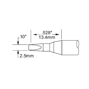 Metcal Tip Chisel 2.5mm (.098 In) Original