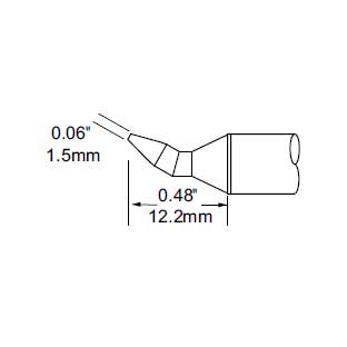 Metcal Tip Chisel Bent 1.5mm (0.059 In)