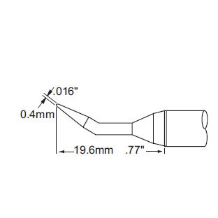 Metcal Tip Conical Bent 0.4mm (0.016 In) Original
