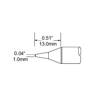 Metcal Tip Conical Long 1mm (0.039 In)