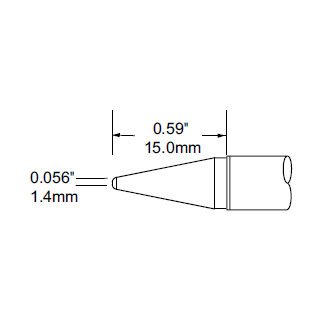 Metcal Tip Conical Long 1.4mm (0.055 In)