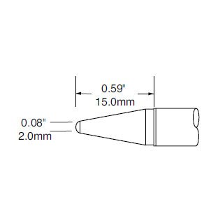 Metcal Tip Conical Long 2mm (0.079 In)