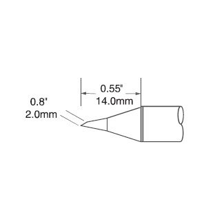 Metcal Tip Hoof Drag 2mm (0.079 In)