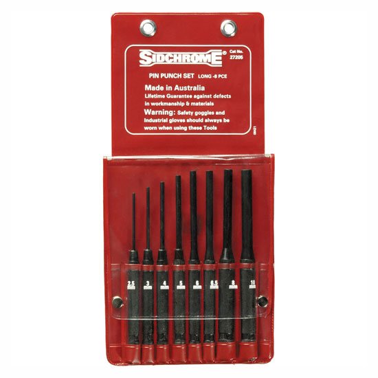Sidchrome 8pc Long Pin Punch Set