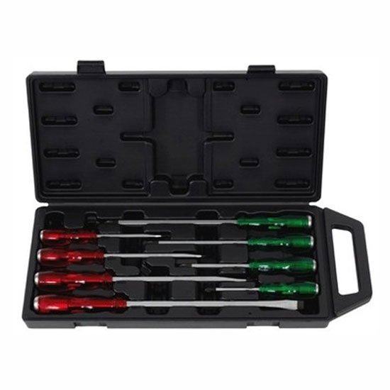 Sidchrome Industrial Thru Tang Screwdriver Set, 8 Pce