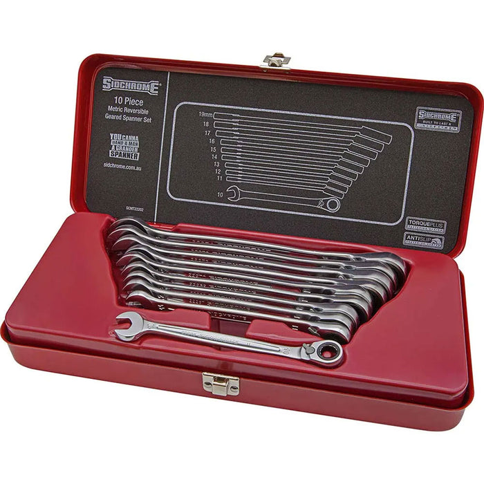 Sidchrome 10Pc 467 Series Geared Spanner Set Metric