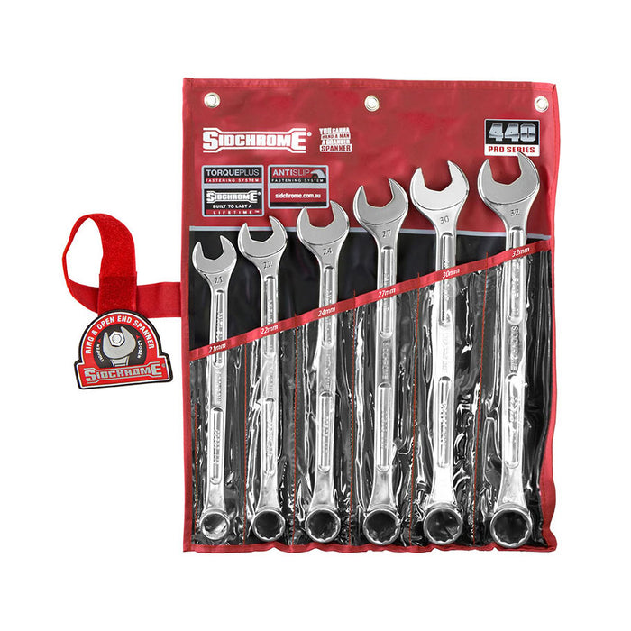 Sidchrome 6Pc 440 Series Ring & Open End Spanner Set Metric