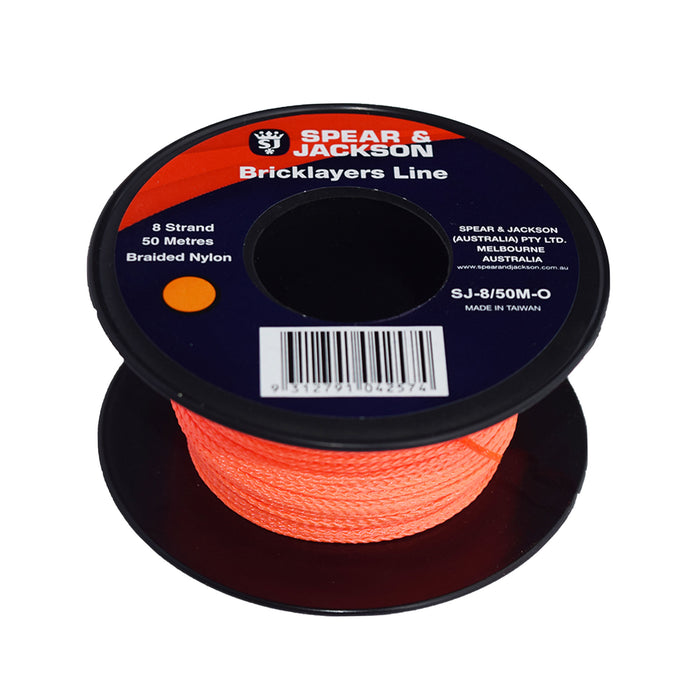Spear & Jackson Brick Line 50m Orange 8 Strand Nylon