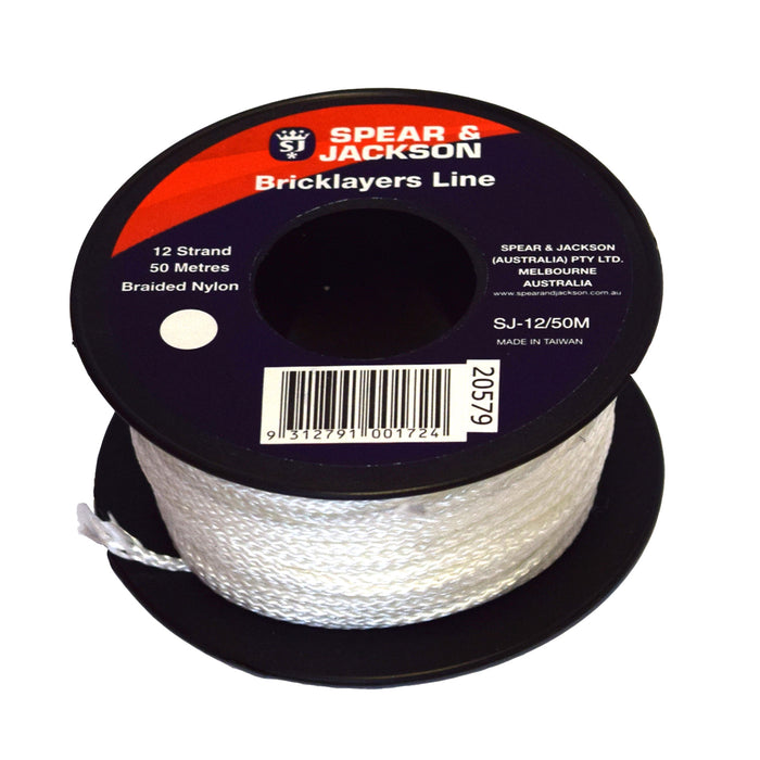 Spear & Jackson Brick Line 50m White 12 Strand Nylon