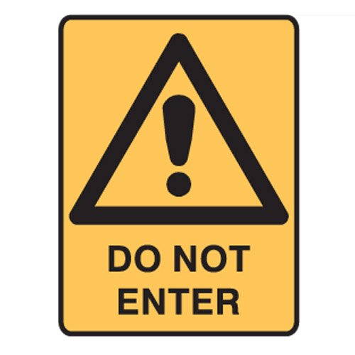 Brady Small Stick On Labels - Do Not Enter, H125mm x W90mm, Self Adhesive Vinyl, Yellow/Black