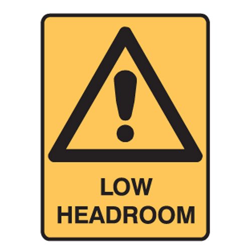 Brady Small Stick On Labels - Low Headroom, H125mm x W90mm, Self Adhesive Vinyl, Yellow/Black