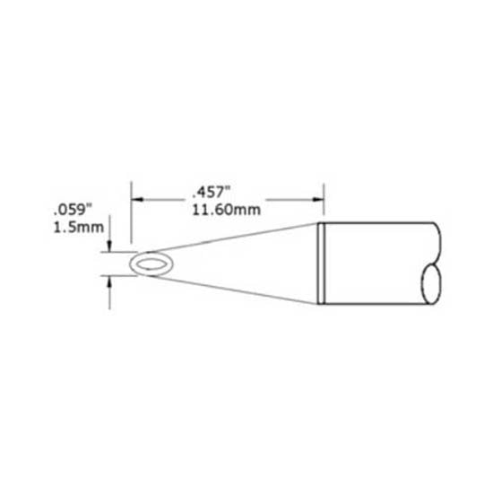 Metcal Cartridge Concave Hoof 1.5mm
