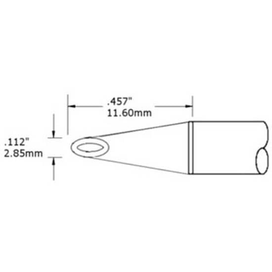 Metcal Cartridge Concave Hoof 3mm