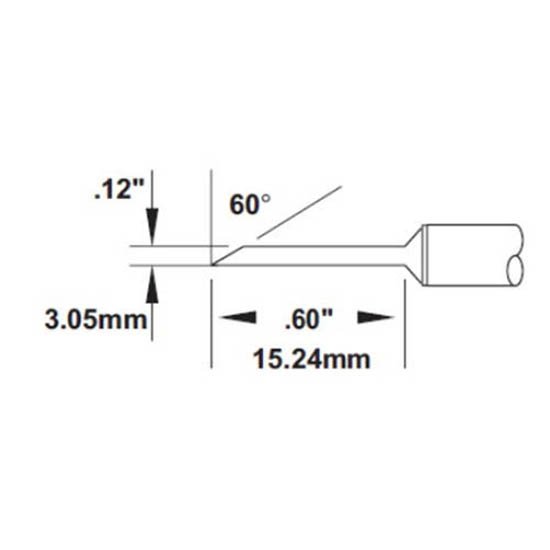 Metcal Cartridge Hoof, Long 3mm, 60 DEG