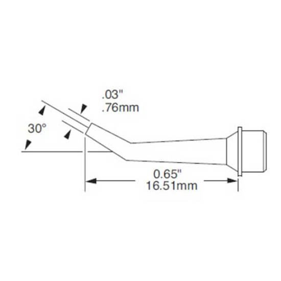 Metcal Cartridge Conical Bent 0.76mm