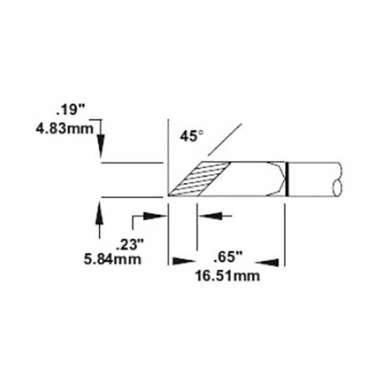 Metcal Cartridge Knife, Wide Tin Length 4.8mm