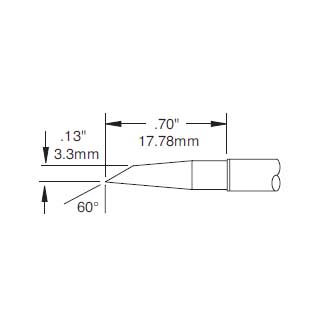 Metcal Cartridge Hoof 3.3mm (0.13 In) 60 DEG