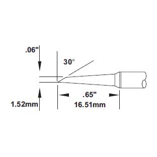 Metcal Cartridge Hoof 1.5mm (0.06 In) 60 DEG SMTC-0167