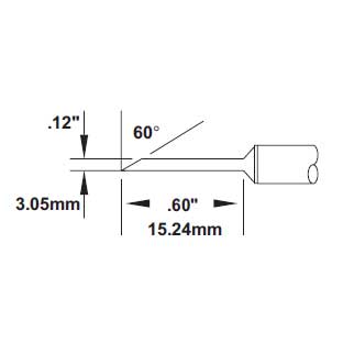 Metcal Cartridge Hoof Long 3mm (0.12 In) 60 DEG
