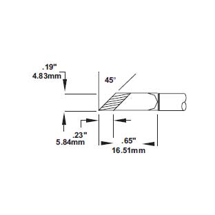 Metcal Cartridge Knife Wide Tin Length 4.8mm (0.18 In)