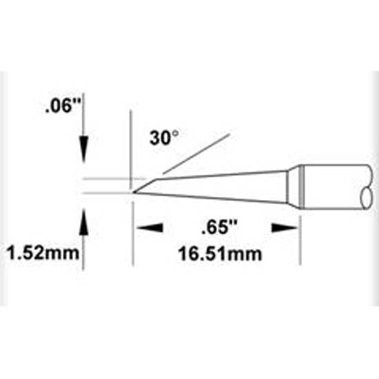 Metcal Cartridge Hoof, 1.5mm x 16.5mm LG , 60 DEG