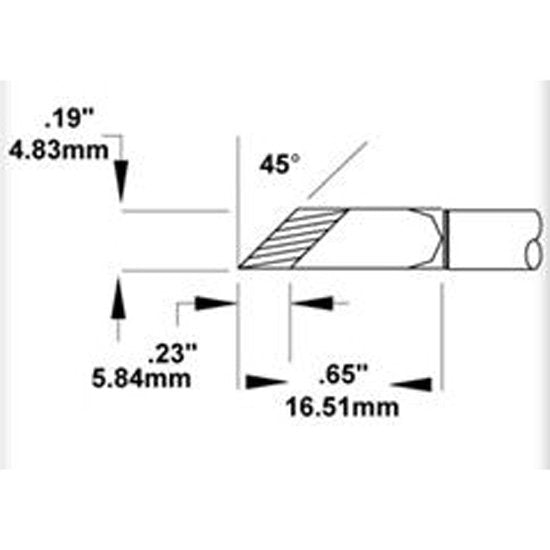 Metcal Cartridge Knife, Wide Tin Length 4.8mm