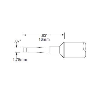 Metcal Cartridge Chisel Long 1.78mm (0.07 In) 60 DEG